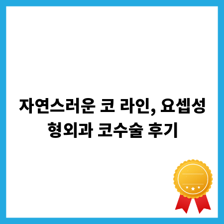 자연스러운 코 라인, 요셉성형외과 코수술 후기