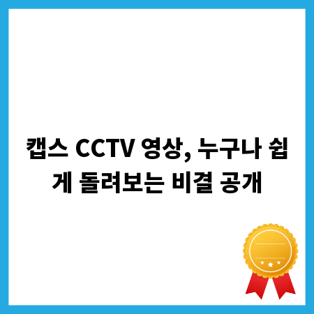 캡스 CCTV 영상, 누구나 쉽게 돌려보는 비결 공개