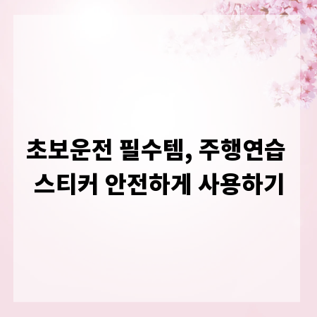 초보운전 필수템, 주행연습 스티커 안전하게 사용하기