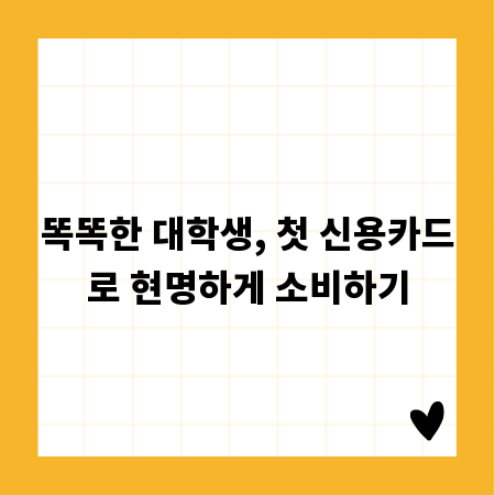 똑똑한 대학생, 첫 신용카드로 현명하게 소비하기