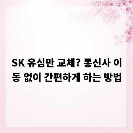 SK 유심만 교체? 통신사 이동 없이 간편하게 하는 방법