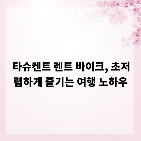 타슈켄트 렌트 바이크, 초저렴하게 즐기는 여행 노하우