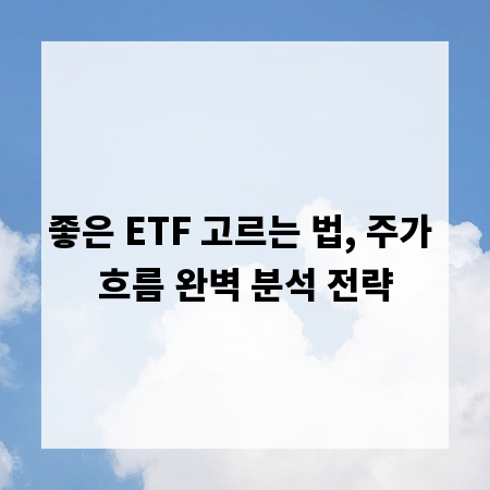 좋은 ETF 고르는 법, 주가 흐름 완벽 분석 전략
