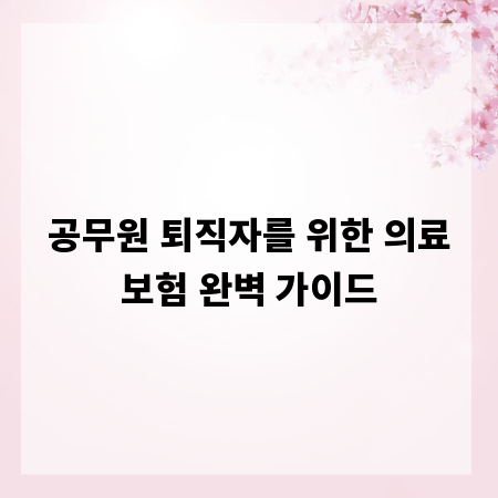 공무원 퇴직자를 위한 의료보험 완벽 가이드