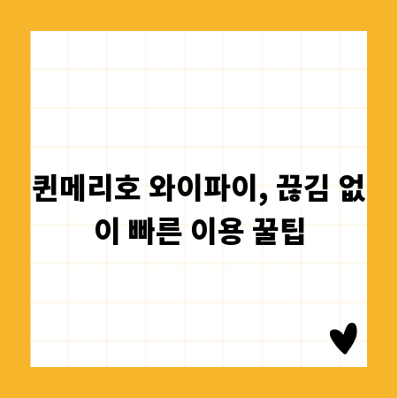 퀸메리호 와이파이, 끊김 없이 빠른 이용 꿀팁