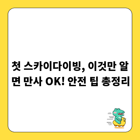 첫 스카이다이빙, 이것만 알면 만사 OK! 안전 팁 총정리