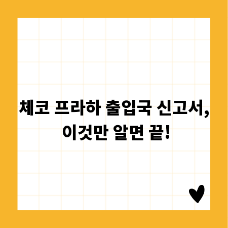 체코 프라하 출입국 신고서, 이것만 알면 끝!