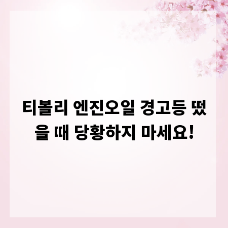 티볼리 엔진오일 경고등 떴을 때 당황하지 마세요!